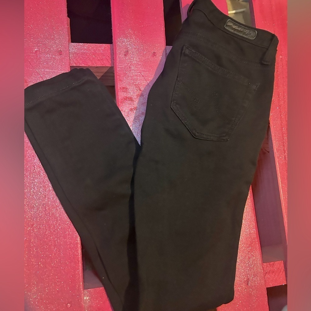 Ag Adriano Goldschmied black stretchy jeggings, super skinny fit, size 24